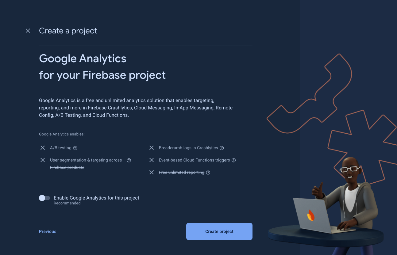 Firebase Disable Analytics